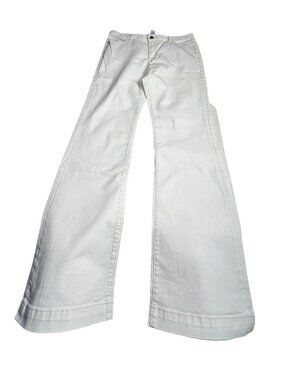 Gap Long And Lean White Jeans Size 12L Cotton Blend Bootcut classic casual